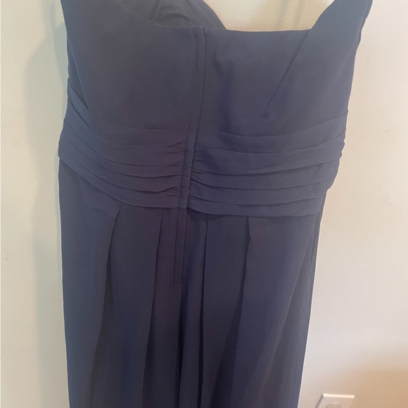 David’s Bridal STRAPLESS CRINKLE CHIFFON DRESS WITH CASCADE SKIRT - Picture 3 of 7